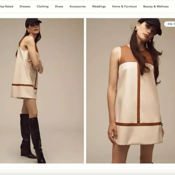 By Anthropologie Faux Leather Shift Dress XXS - Picture 1 of 2